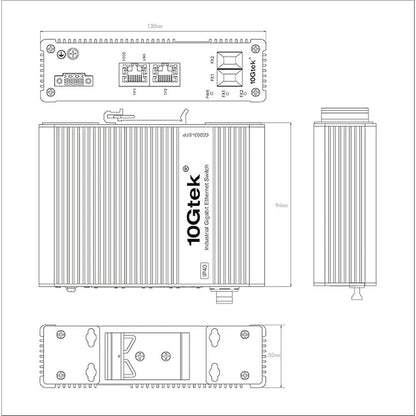 Industrial IP40: 4-Port Gigabit Ethernet Switch (w/20-km – Packaging