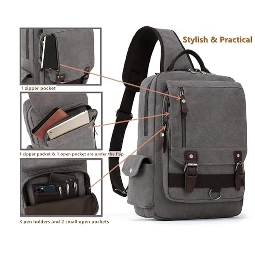Crossbody Bag: Leaper Retro Crossbody Bag Large Canvas – Packaging