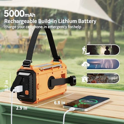 Radio 5000: Mesqool 5000 Emergency Weather Radio with AM FM – Close-up Detail