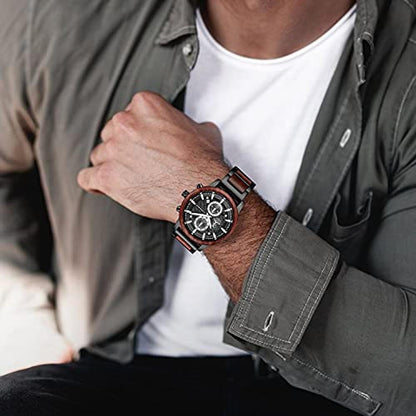 Watch Men: IK COLOURING Multifunctional Quartz Chronograph – Side View