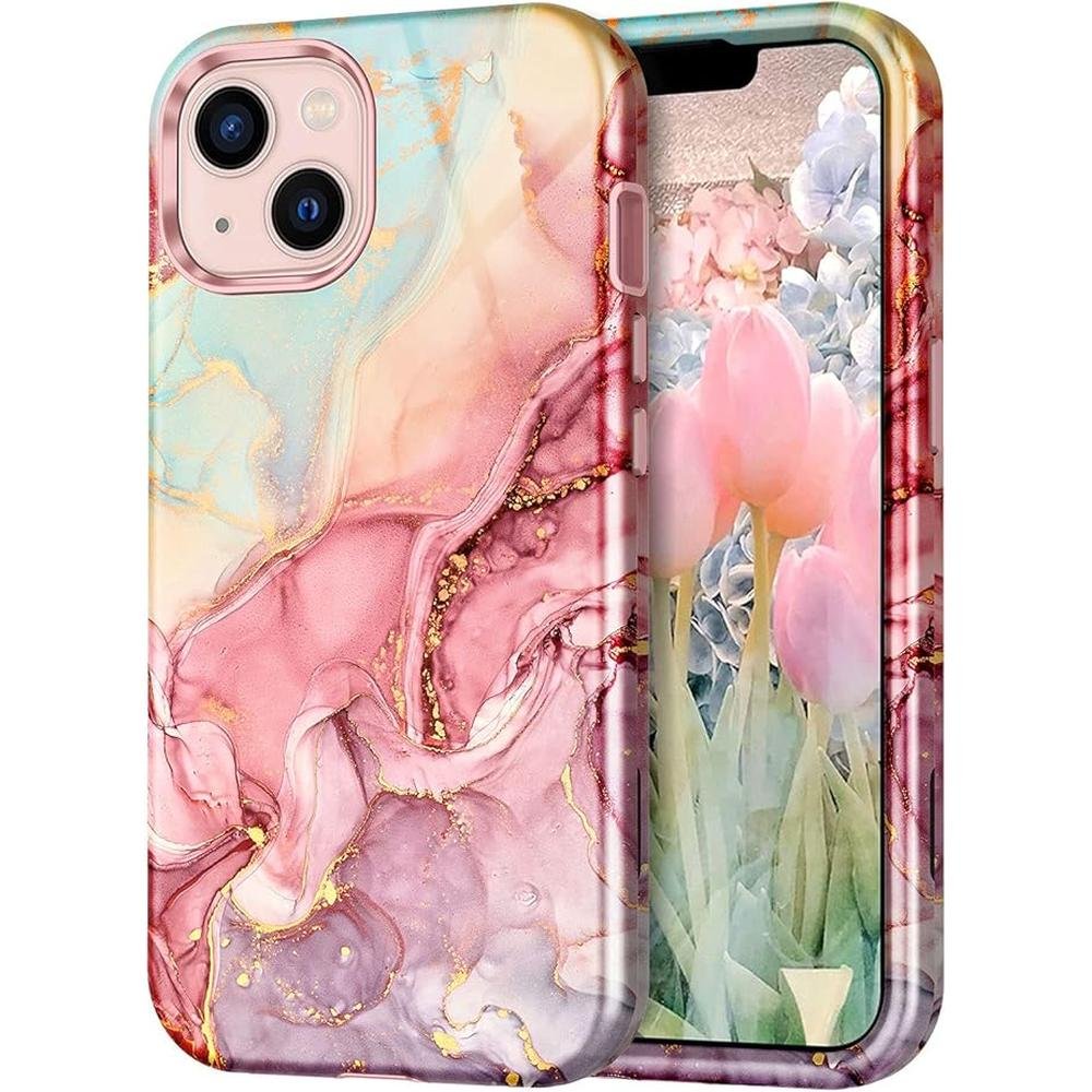 iPhone Case: CaseFiv Compatible with iPhone 13 Case Marble – Front View