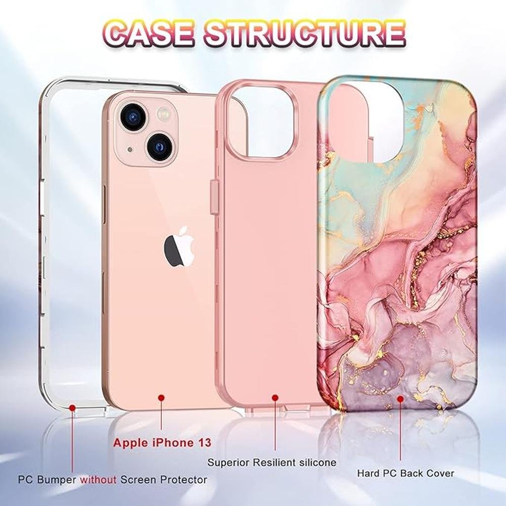 iPhone Case: CaseFiv Compatible with iPhone 13 Case Marble – Close-up Detail