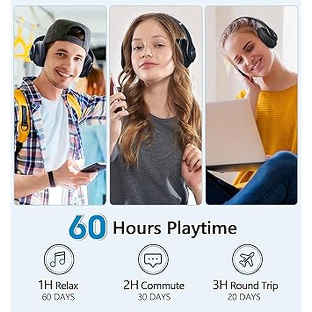 Headphones Bluetooth: Tuitager Over-Ear Foldable Headphones – Side View