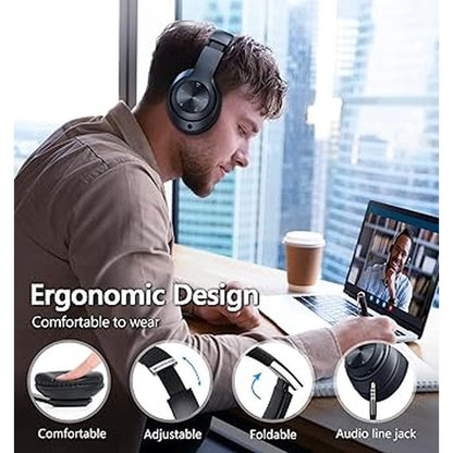 Headphones Bluetooth: Tuitager Over-Ear Foldable Headphones – Close-up Detail