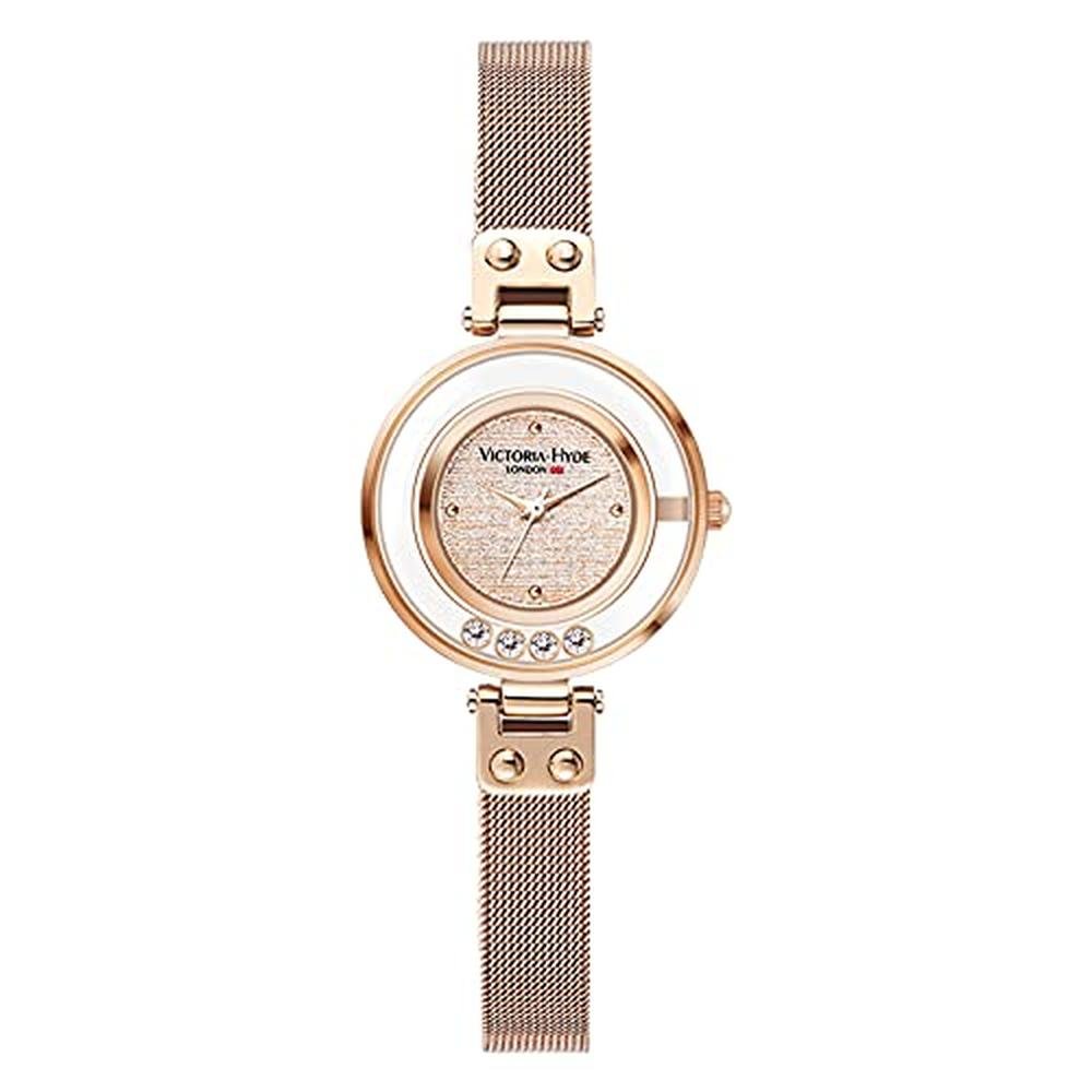 Women Watches: Victoria Hyde Small Dial Luxury Gold Watch – Front View