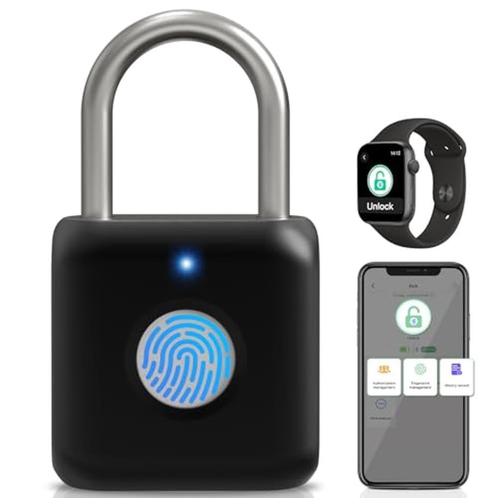 Fingerprint Padlock: Pothunder Smart Padlock Locker Lock – Front View
