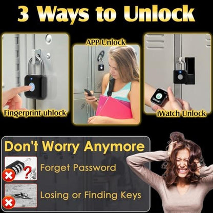 Fingerprint Padlock: Pothunder Smart Padlock Locker Lock – Side View
