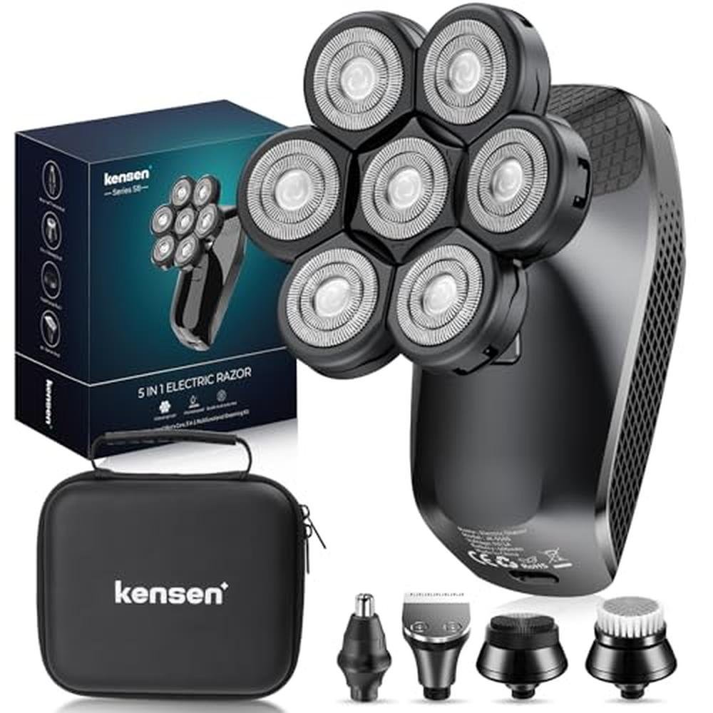 Electric Head Shaver: Kensen 7D 5-in-1 Head Hair Shaver – Front View