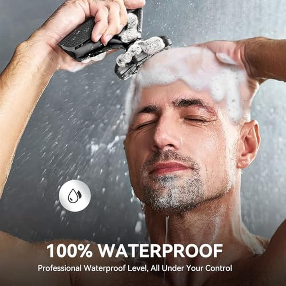 Electric Head Shaver: Kensen 7D 5-in-1 Head Hair Shaver – In Use