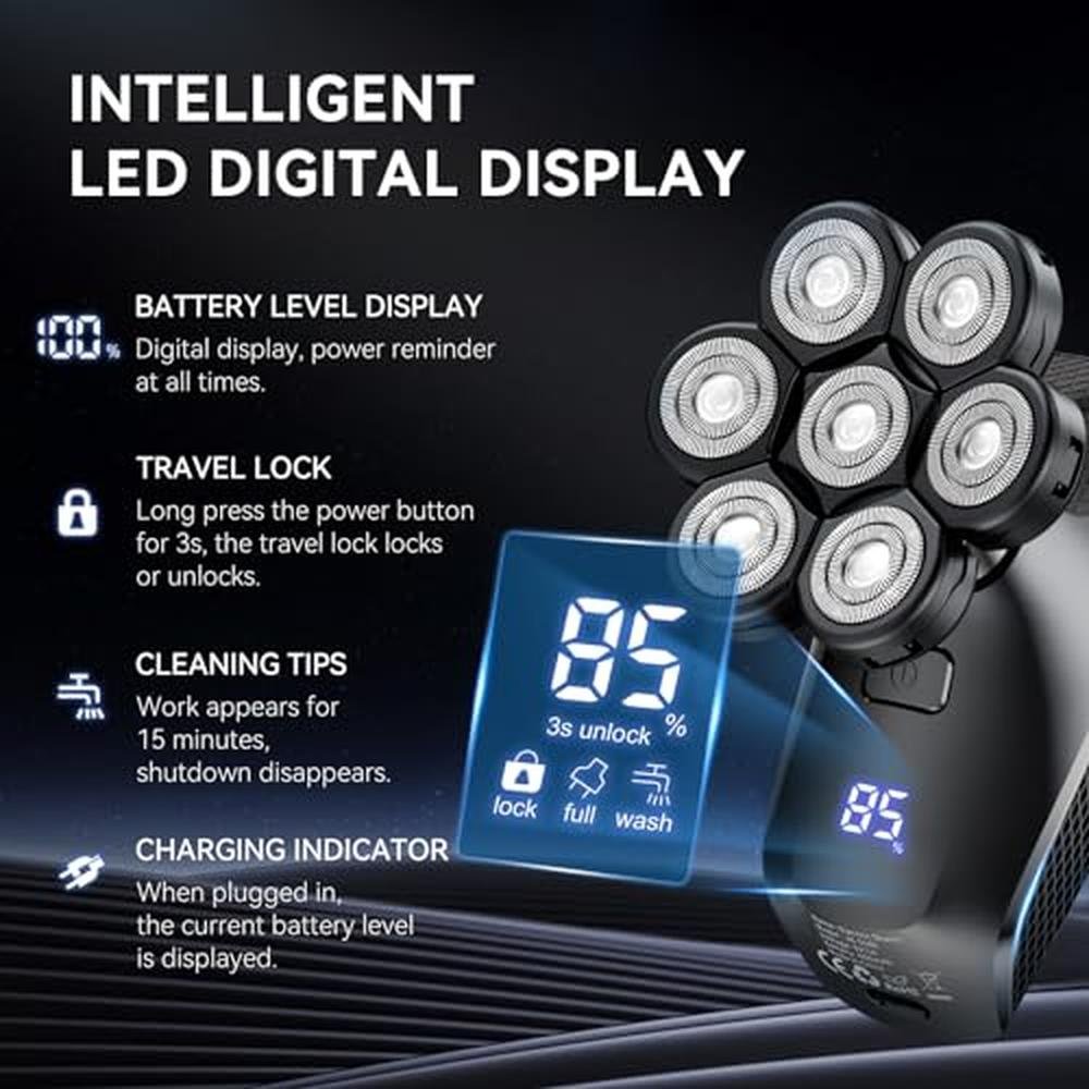 Electric Head Shaver: Kensen 7D 5-in-1 Head Hair Shaver – Packaging