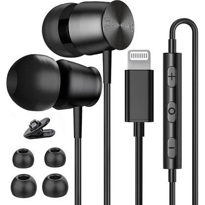 Lightning Headphones for iPhone 13 14 12 Pro Max MFi – Front View