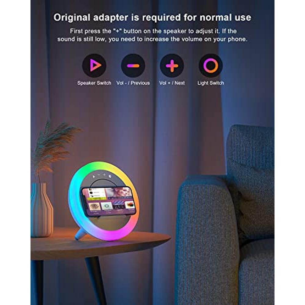 Speaker Charging: Bluetooth Speaker with Lights Wireless – Side View