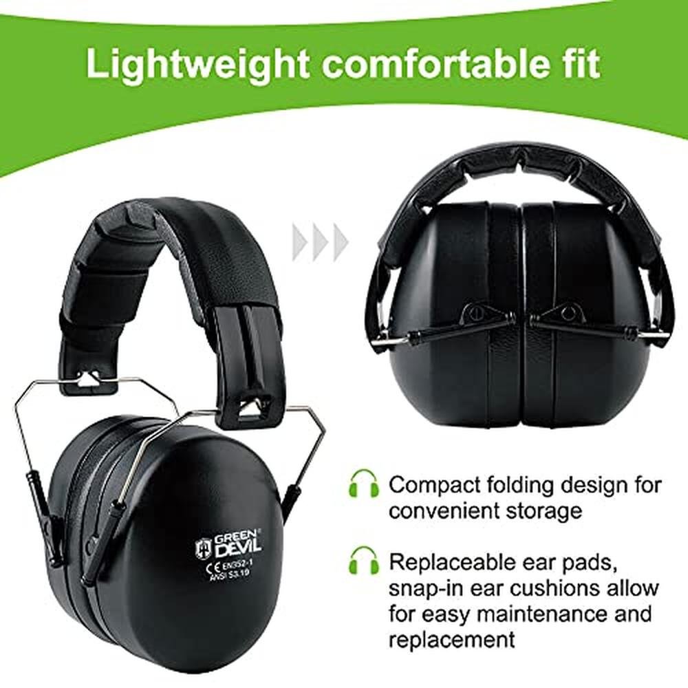 Noise Protection: Premium Noise Cancelling Ear Muffs NRR – In Use