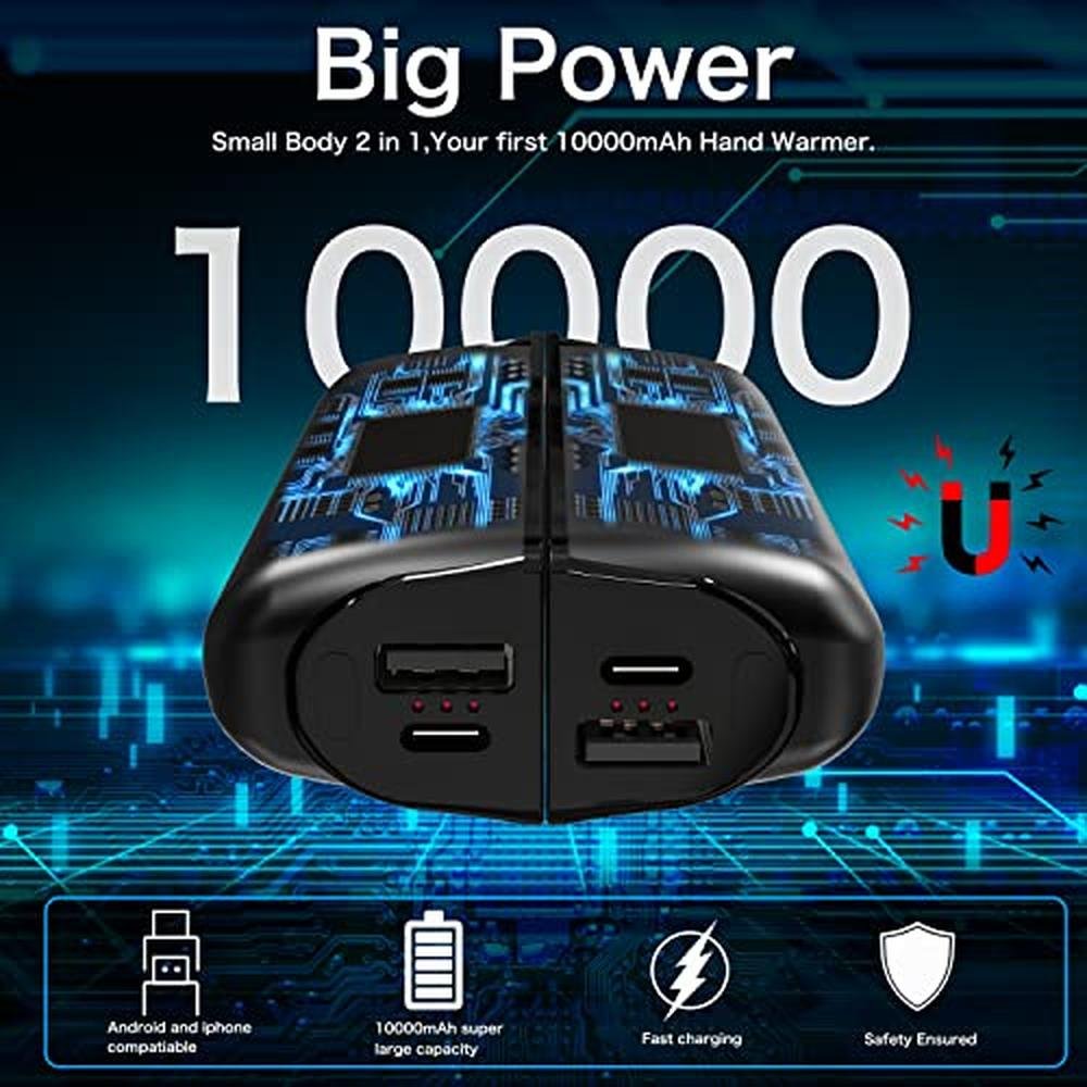 Hand Warmers: Rechargeable 2-Pack 10000mAh Split-Magnetic – Side View