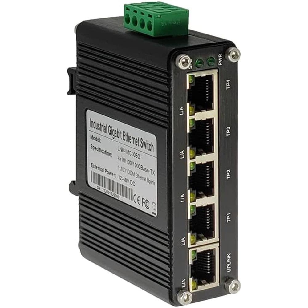 Mini Industrial 5-Port Gigabit Ethernet Switch – Front View