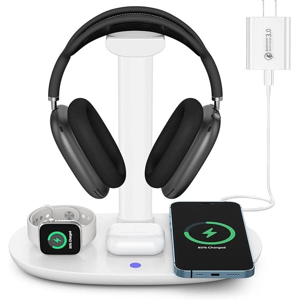 Headphone Stand: Suguder 4-in-1 Charging Station with 15W – Front View