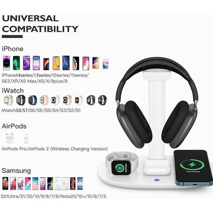 Headphone Stand: Suguder 4-in-1 Charging Station with 15W – Side View