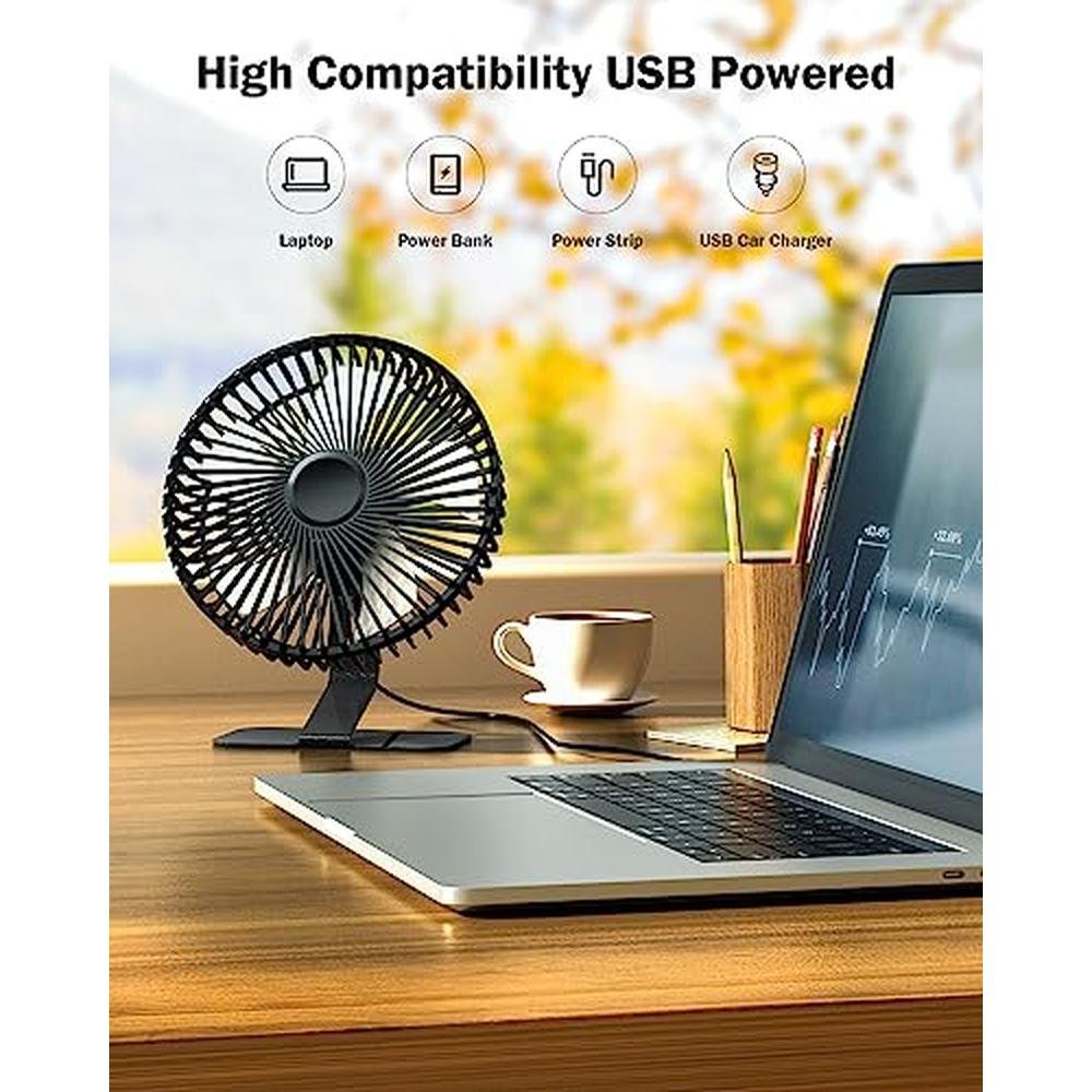 Slenpet Fan: 6-Inch USB Desk Fan 4 Speeds Ultra Quiet 90 – Packaging
