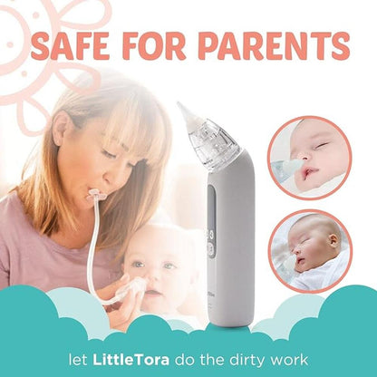 Baby Nasal Aspirator: LittleTora Rechargeable Electric Nose – In Use