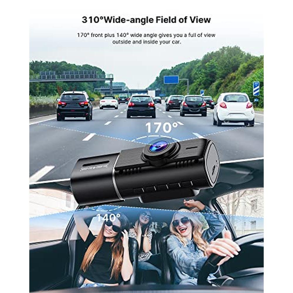 Dash Camera: Dual Dash Cam Front and Inside 1080p – Close-up Detail