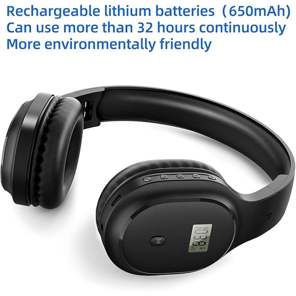 Wireless Headphones with FM Radio and Bluetooth 5.0 – Close-up Detail