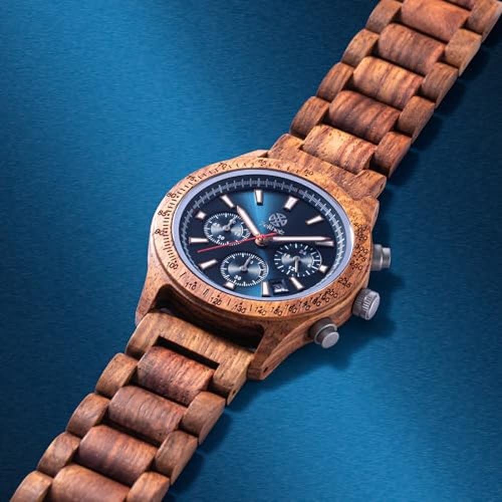 Wood Watch: Zeitholz New Bergen 42mm Chronograph Watch – Side View