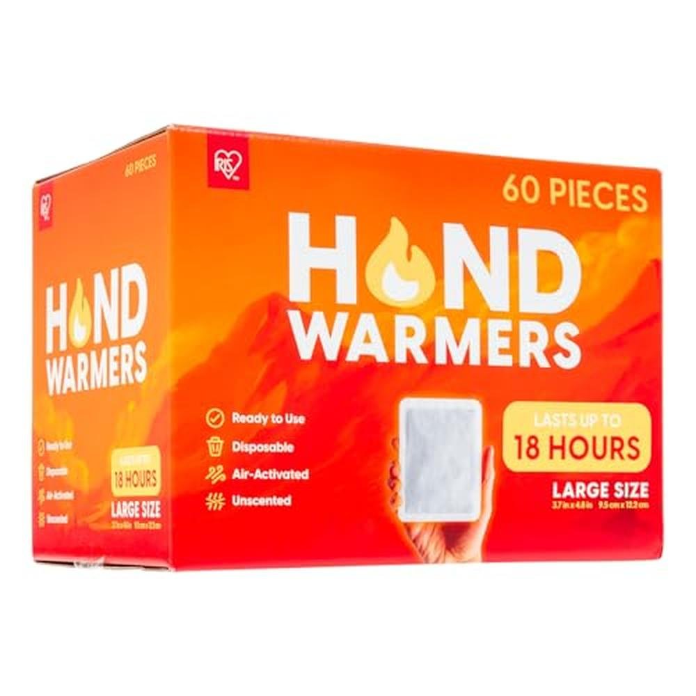Hand Warmers: IRIS USA Large 60 Pack Long-Lasting Up to 18 – Front View