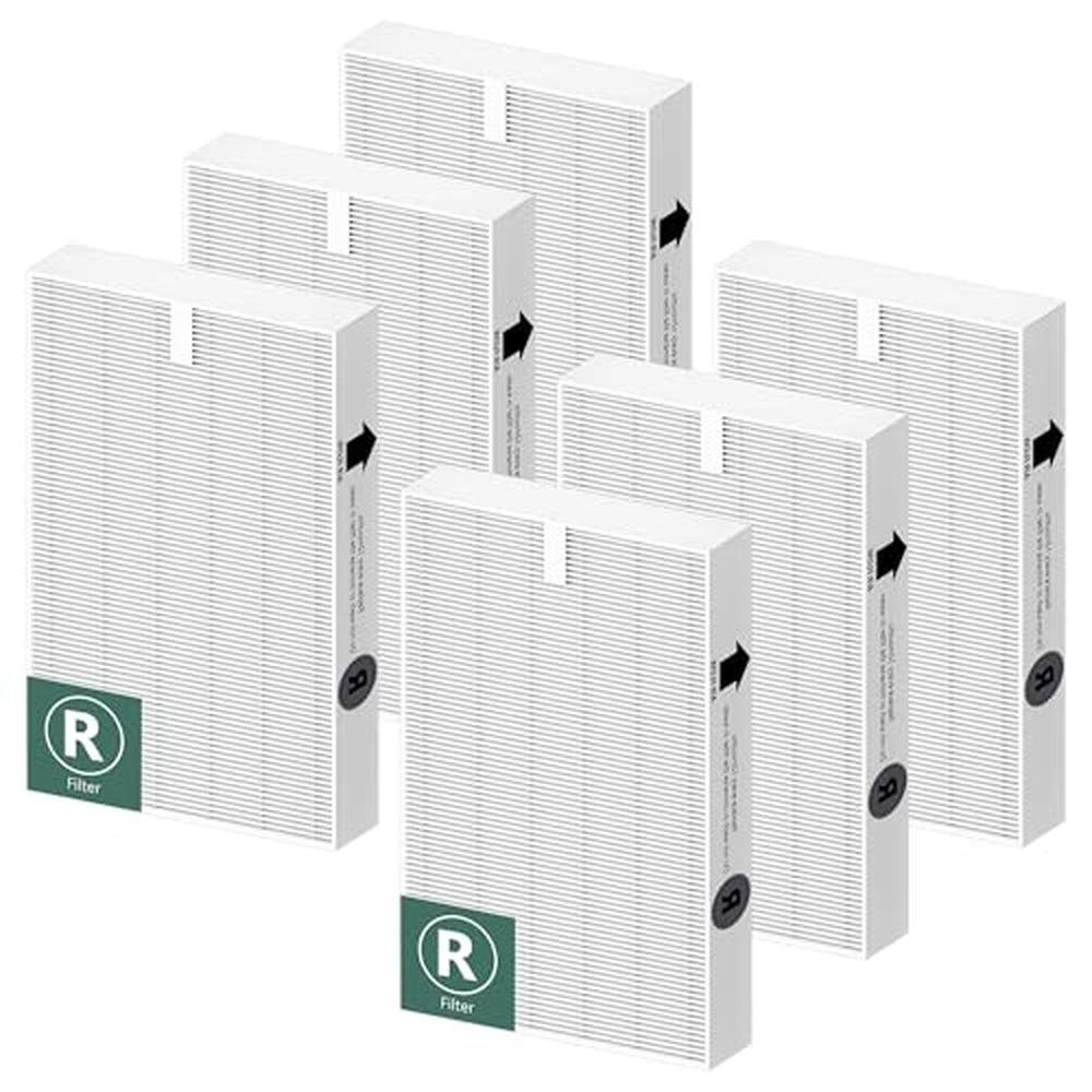 HRF Filter: Funmit 6 Pack True HEPA Filter Replacement for – Front View