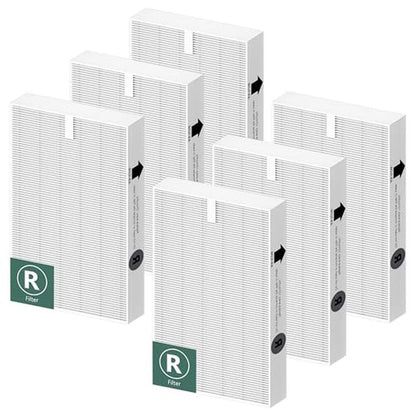 HRF Filter: Funmit 6 Pack True HEPA Filter Replacement for – Front View