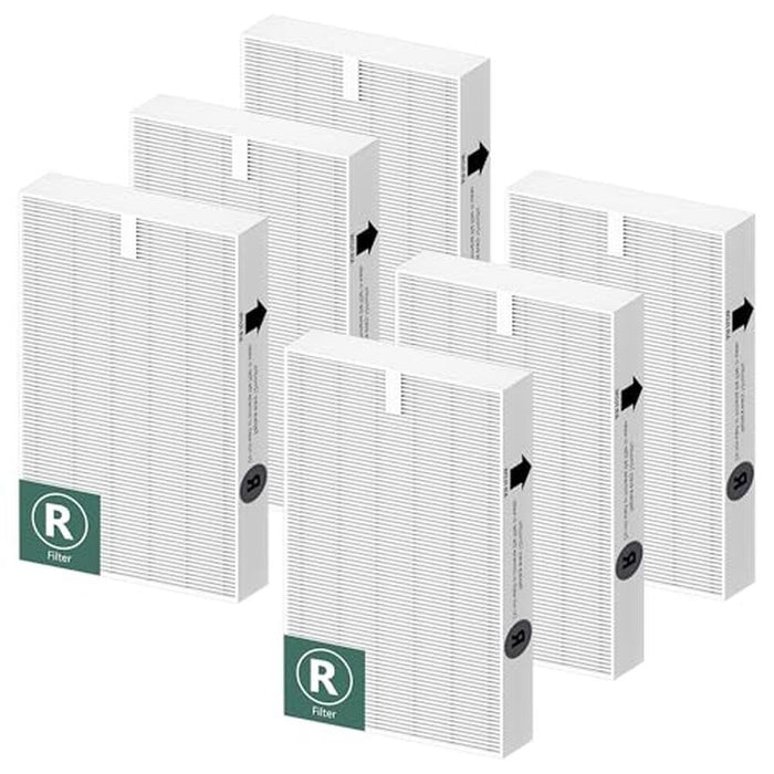 HRF Filter: Funmit 6 Pack True HEPA Filter Replacement for – Front View