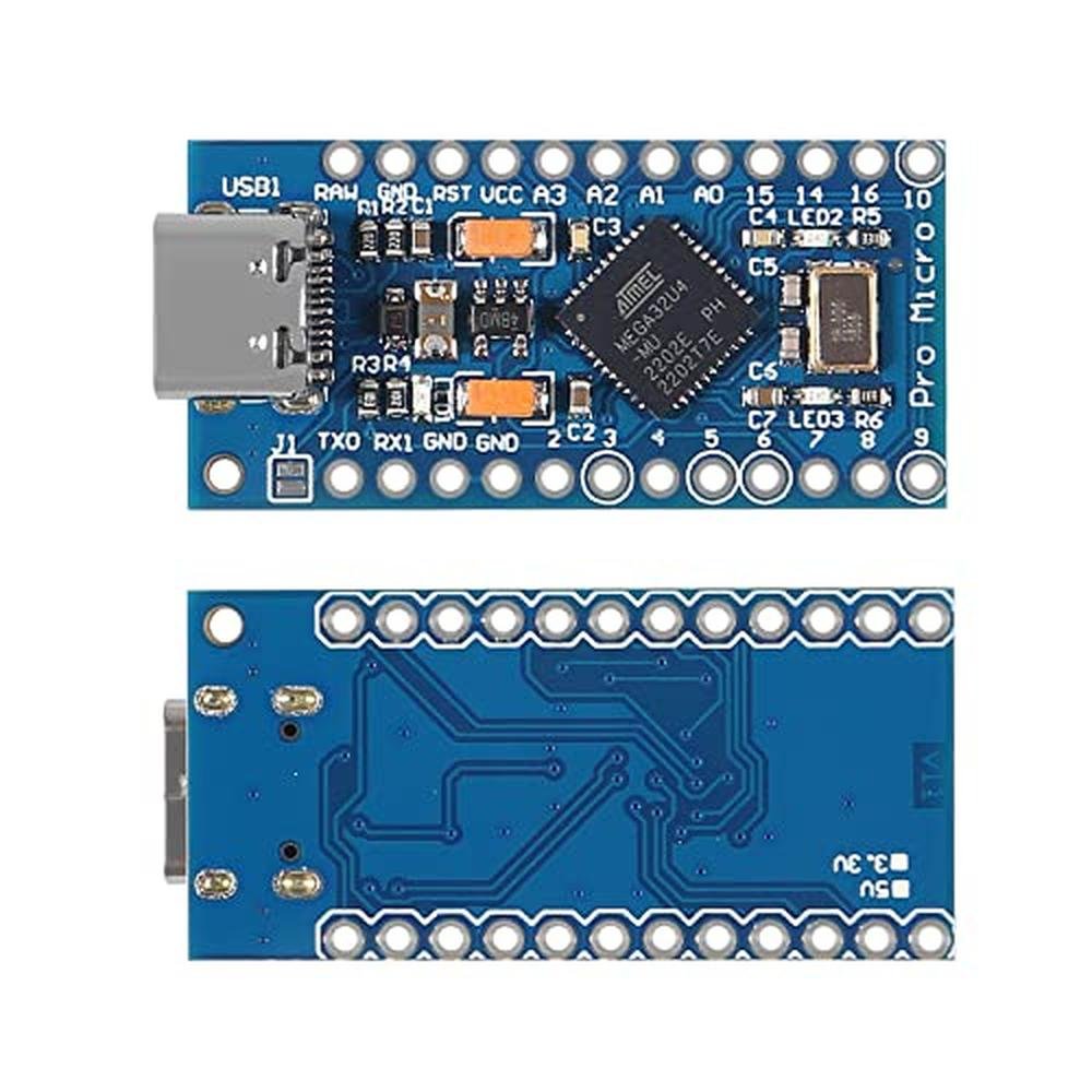 AITRIP 2PCS Pro Micro ATmega32U4 5V 16MHz Type-C – Close-up Detail