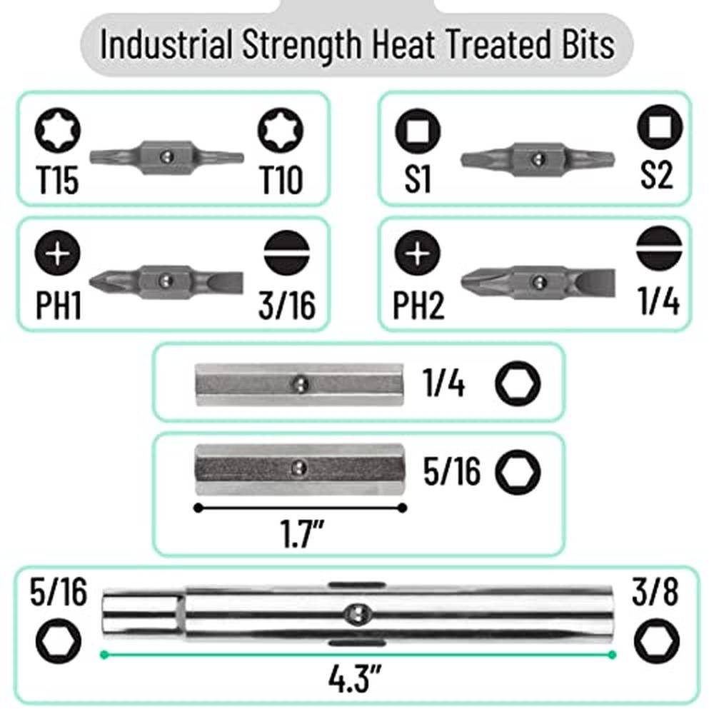 Bates Multi Tool: Bates 11-in-1 Multi-Bit Screwdriver/Nut – Side View