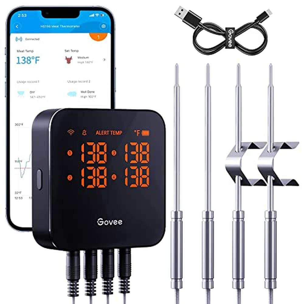 Thermometer Meat: Govee Wireless Meat Thermometer with 4 – Front View
