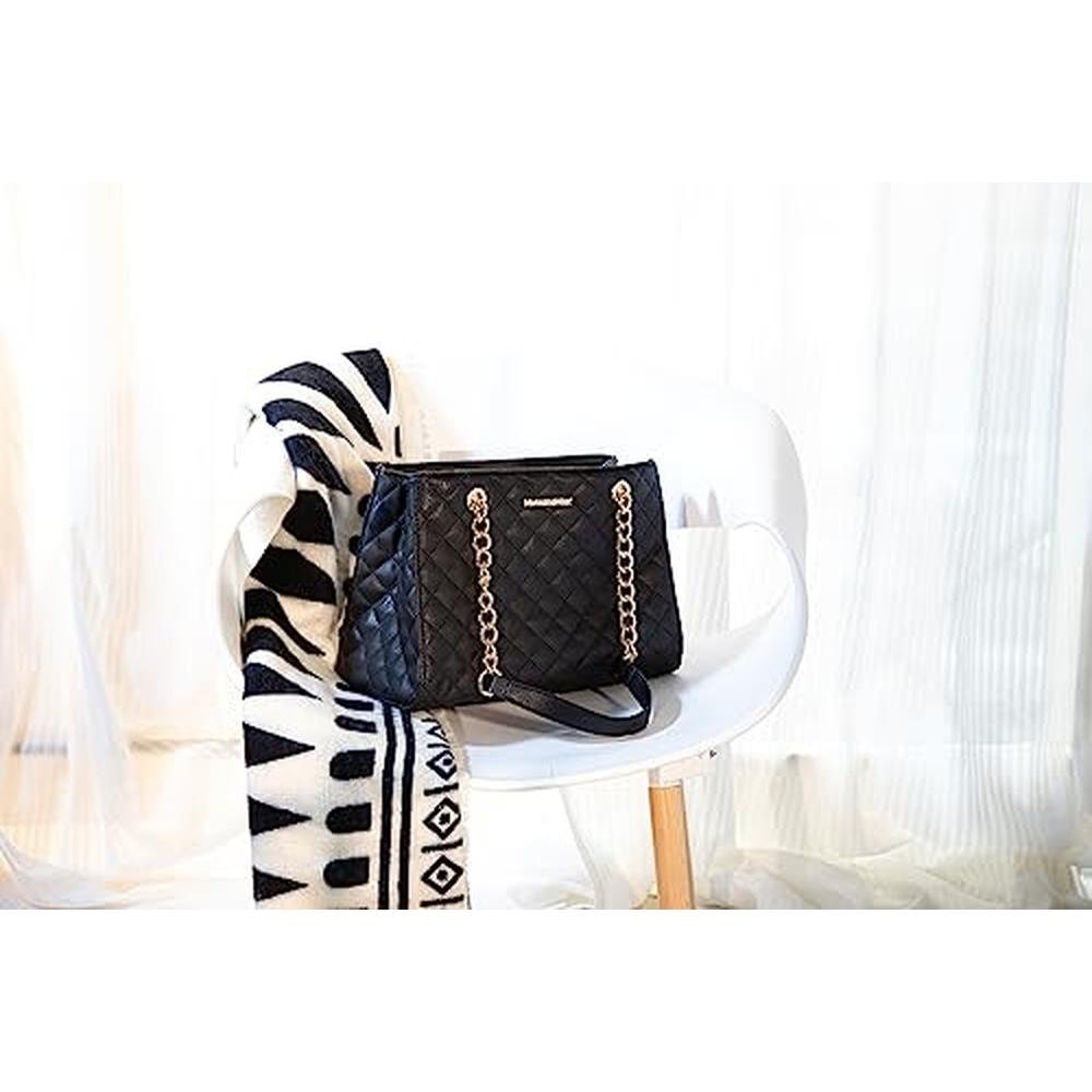 Montana West Tote Bag: Quilted Chain Handbag for Women – Side View