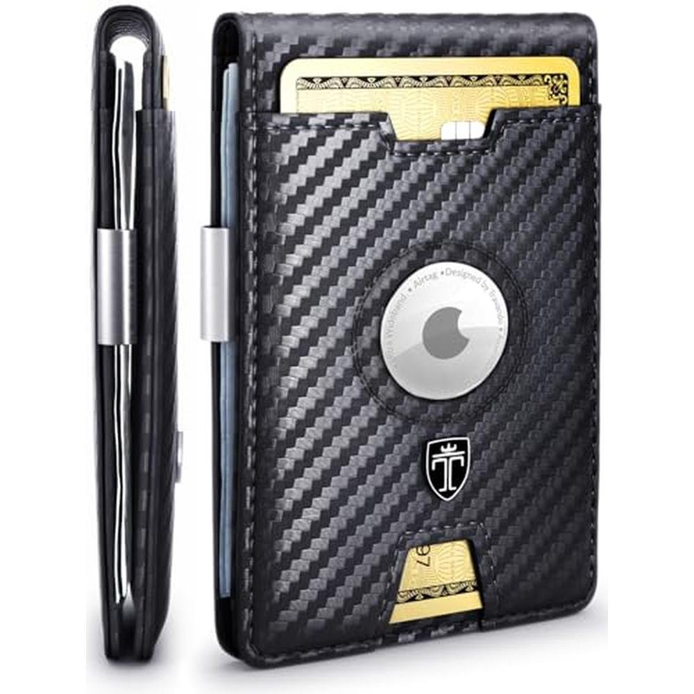 Wallet Travando: TRAVANDO AirTag Wallet Mens Wallet with – Front View