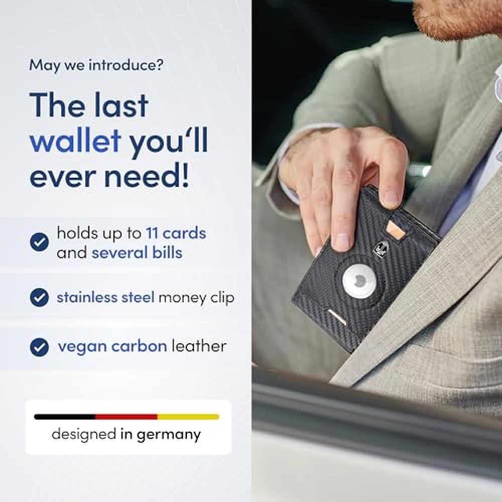 Wallet Travando: TRAVANDO AirTag Wallet Mens Wallet with – Close-up Detail