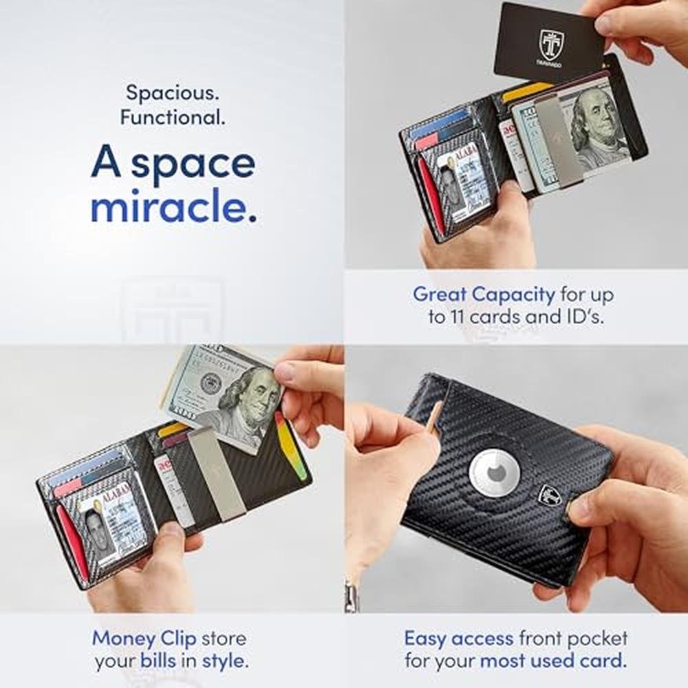 Wallet Travando: TRAVANDO AirTag Wallet Mens Wallet with – In Use