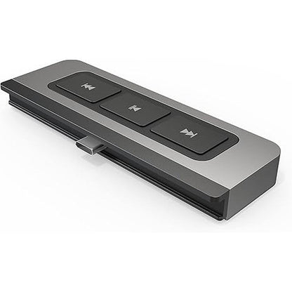 HyperDrive 6-in-1 USB C Hub: Premium Media Controls and – Front View