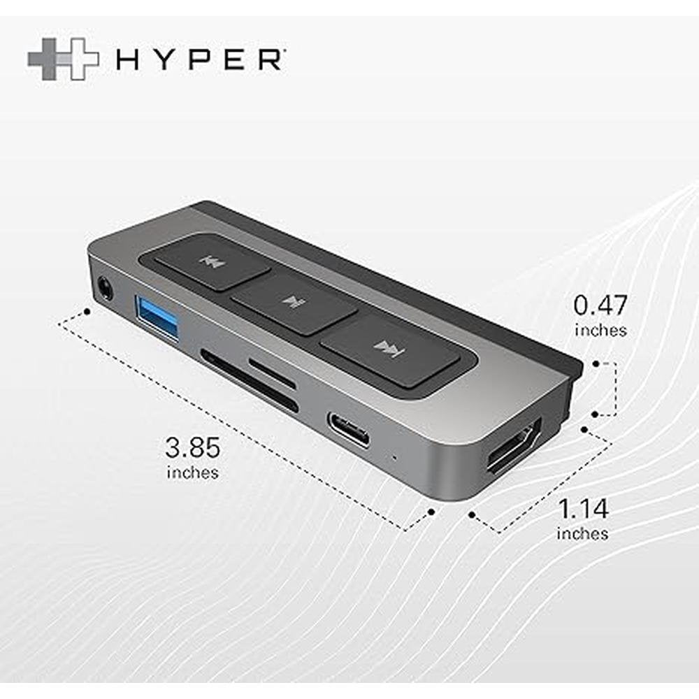 HyperDrive 6-in-1 USB C Hub: Premium Media Controls and – In Use