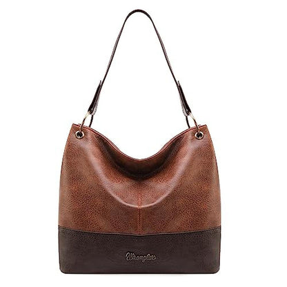 Hobo Purses: Wrangler WG20 918BR Leather Hobo Bag – Front View