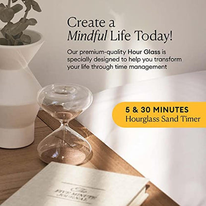 Time Management Luxury: Mindful Focus 5-Minute Hourglass – Side View