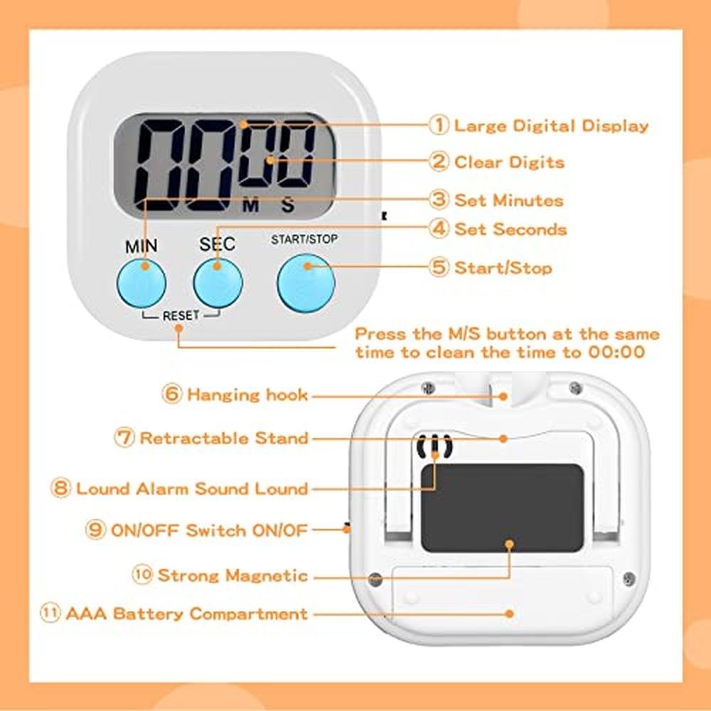 Timers Flutesan: Flutesan 16 Pack Digital Classroom Timers – Close-up Detail