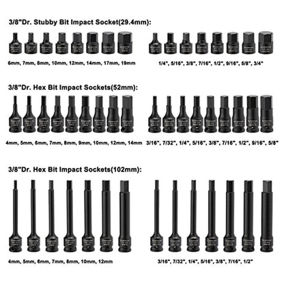 Bit Impact: CASOMAN 84 Pieces 3/8 Dr. Master Hex & Torx Bit – Close-up Detail