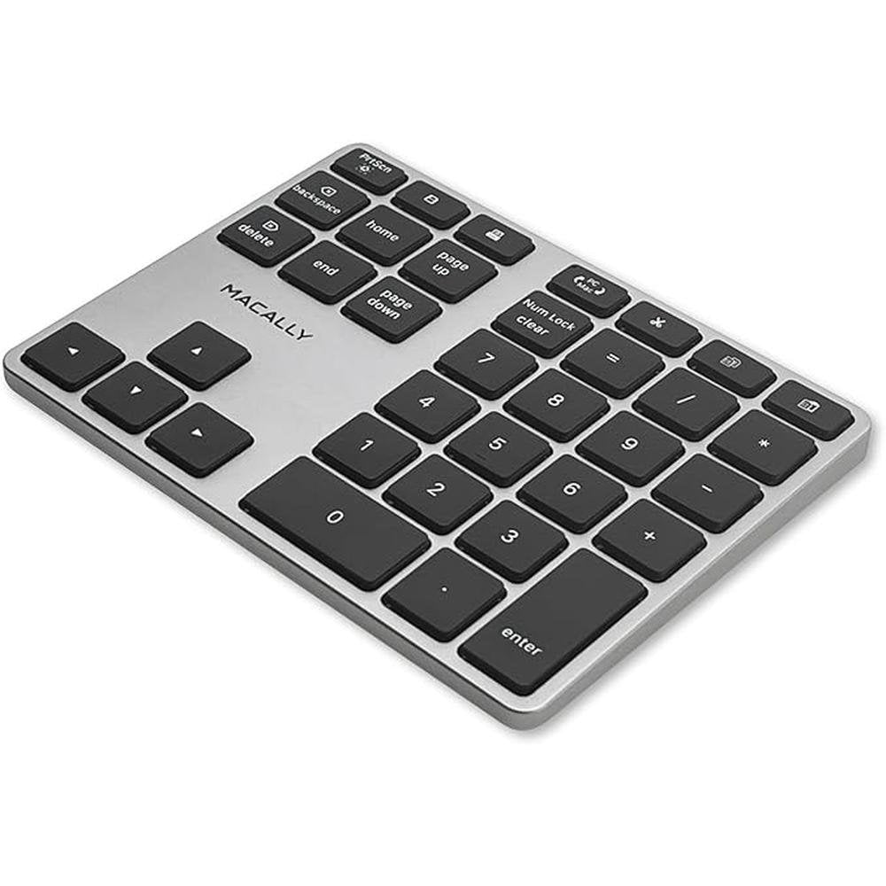 Macally Bluetooth Number Pad: Macally Slim Aluminum Design – Front View