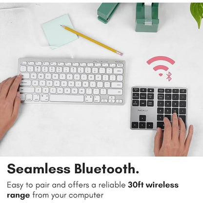 Macally Bluetooth Number Pad: Macally Slim Aluminum Design – Close-up Detail