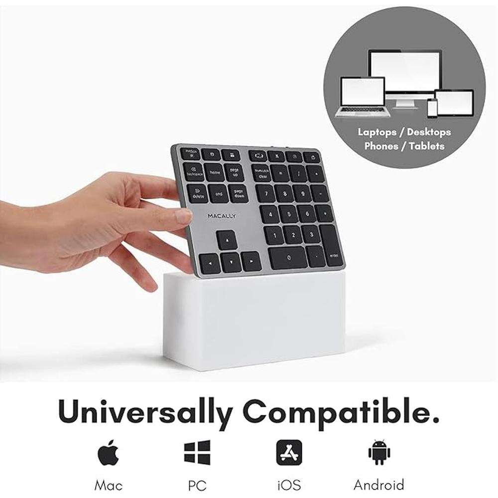 Macally Bluetooth Number Pad: Macally Slim Aluminum Design – In Use