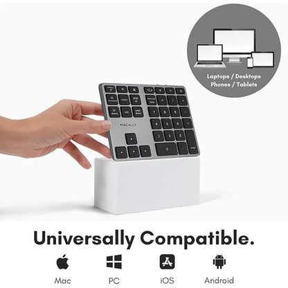 Macally Bluetooth Number Pad: Macally Slim Aluminum Design – In Use