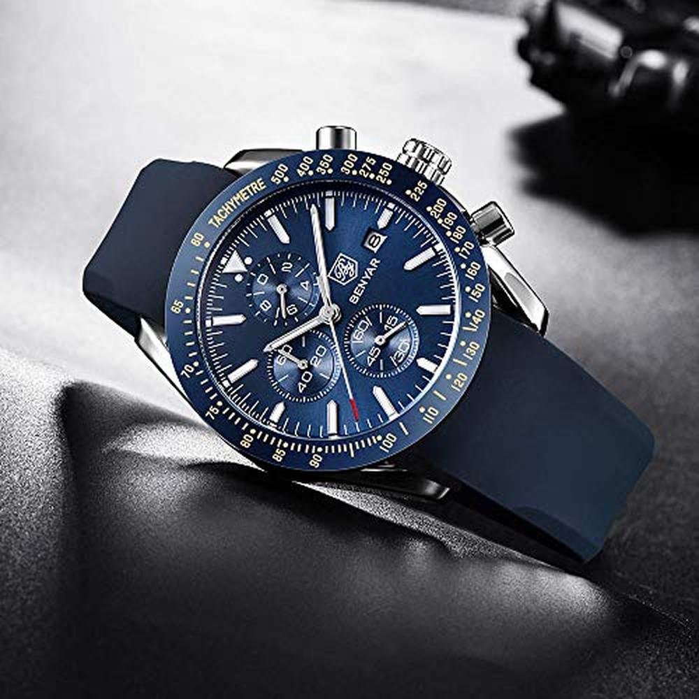 Watches Men: BY BENYAR Analog Quartz Chronograph Waterproof – In Use