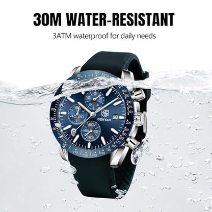 Watches Men: BY BENYAR Analog Quartz Chronograph Waterproof – Packaging