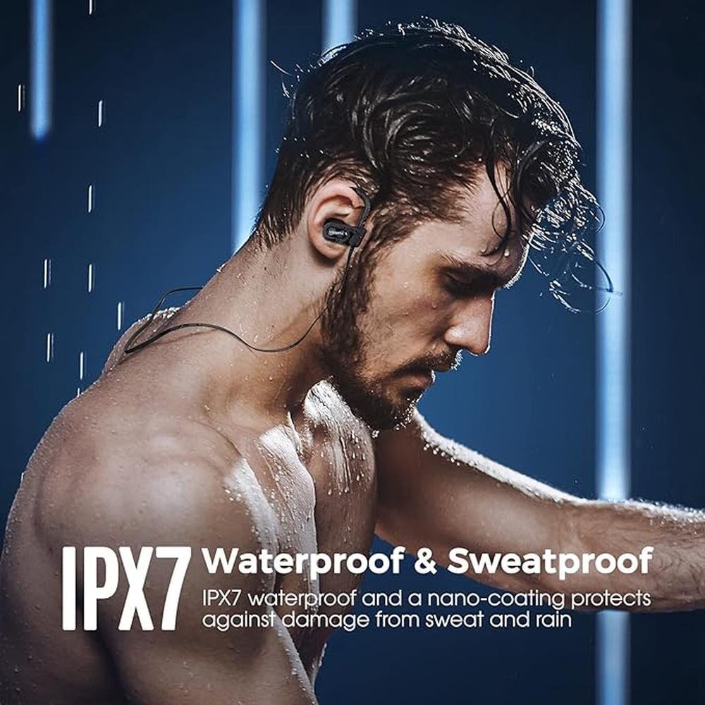 Bluetooth Headphones: Deep Bass Wireless Running Headphones – Side View
